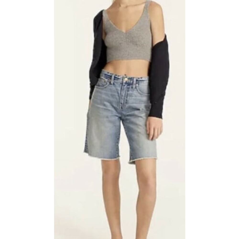 J Crew Shorts Long Denim Raw Hem Norwalk wash AV252 sz 27 NWT